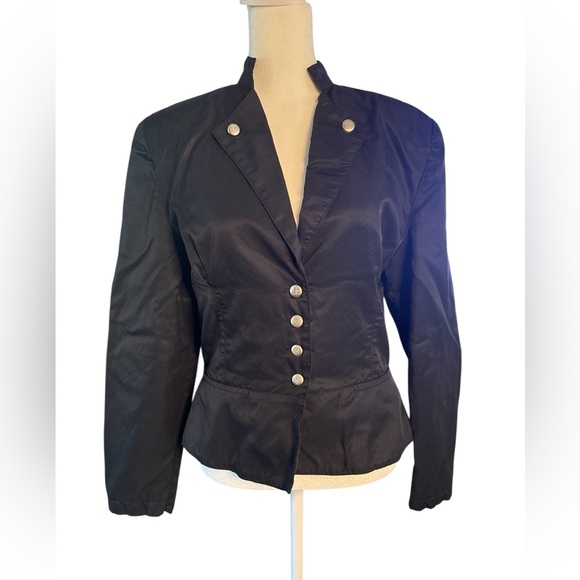 IN-WEAR Black Military Style Jacket Medium by Kirsten Teisner | Double Breaste - Picture 1 of 5